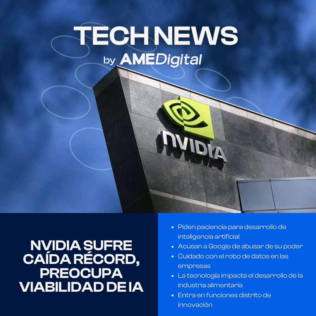 Nvidia sufre caída record, preocupa viabilidad de IA